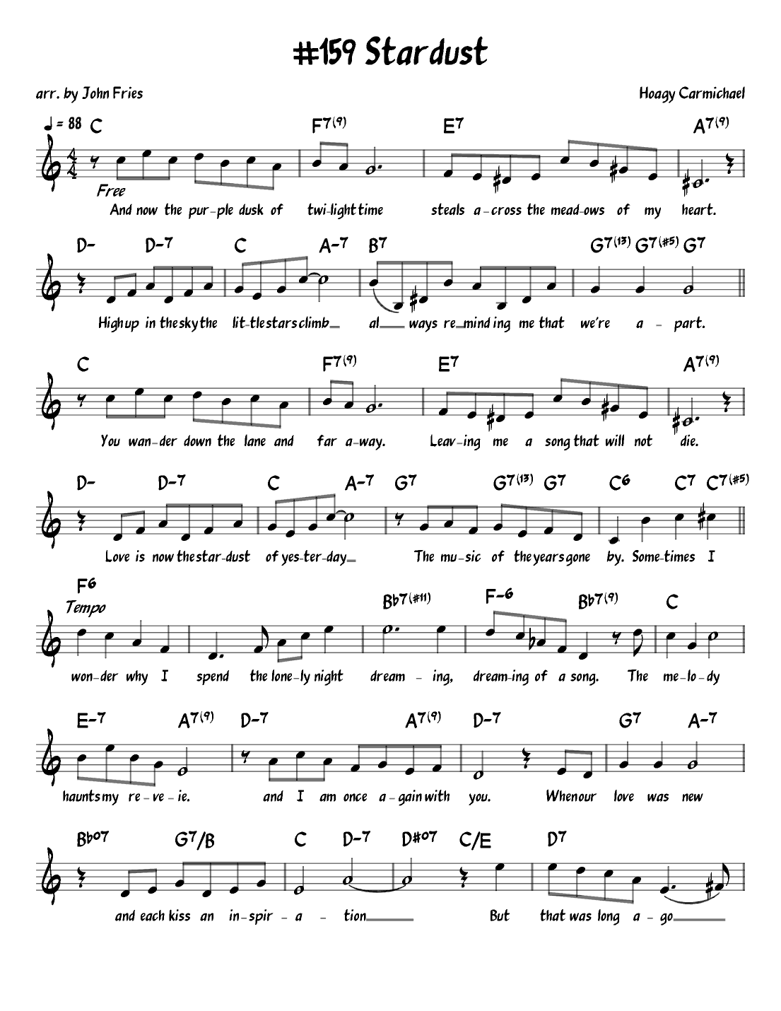 Stardust (arr. John Fries)