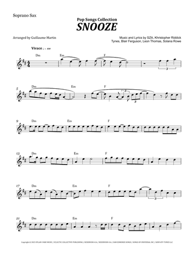 Snooze (arr. Guillaume Martin)