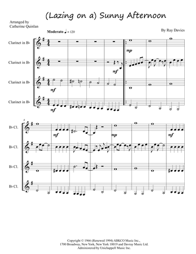 Sunny Afternoon (arr. Catherine Quinlan)