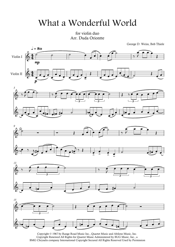 What A Wonderful World (arr. Duda Oriontte)