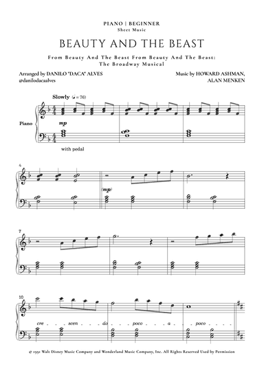 Beauty And The Beast (arr. Danilo "Daca" Alves)