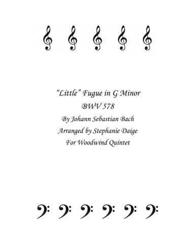 Bach Little Fugue in G Minor for Wind Quintet BWV 578 (arr. Stephanie Daige)