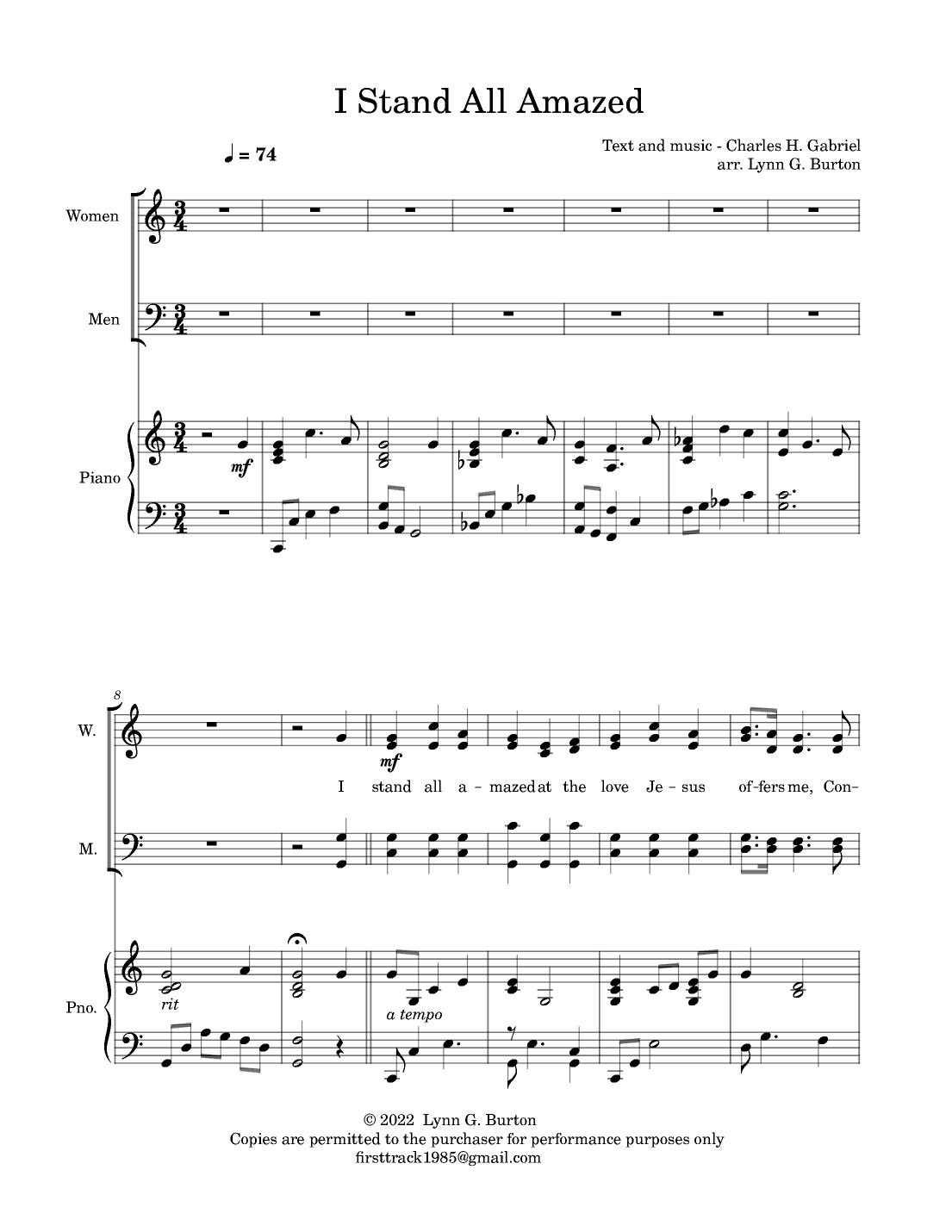 I Stand All Amazed (arr. Lynn G. Burton)