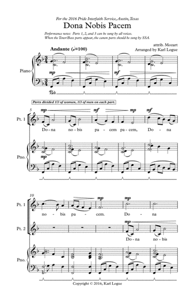 Dona Nobis Pacem (arr. Karl Logue)