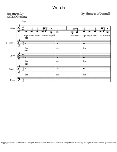 Watch (arr. Callan Comeau)