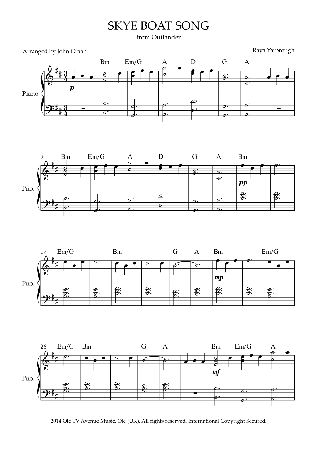 Skye Boat Song (arr. John Graab)