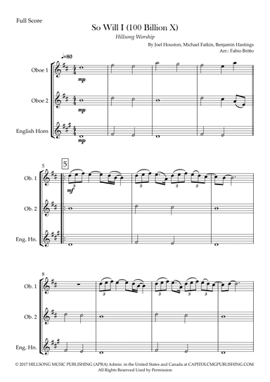 So Will I (100 Billion X) (arr. Fabio Britto)