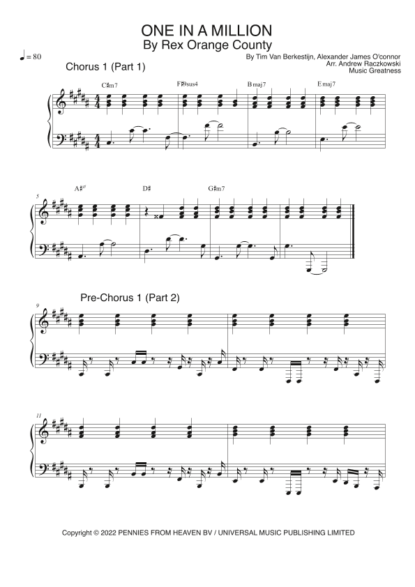 One In A Million (arr. Andrew Raczkowski)