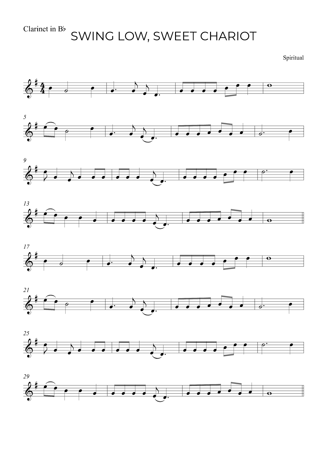 SWING LOW, SWEET CHARIOT (arr. Alex Nunes Rodrigues)