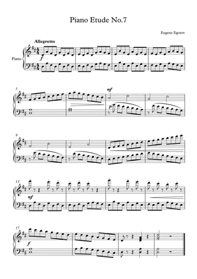 Piano Etude No.7 in D Major