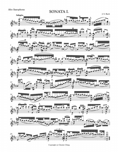J.S. Bach - Violin Sonata No.1 in G minor, BWV 1001 arranged for Alto Saxophone (arr. Chemie Ching)