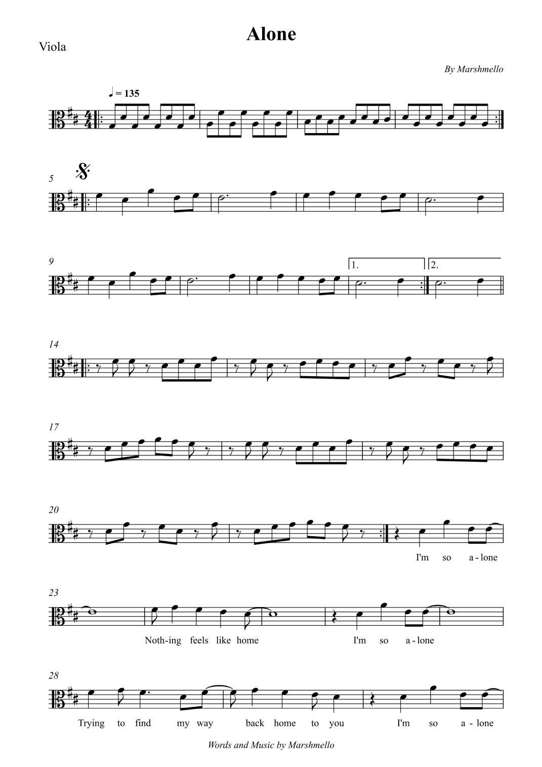 Alone (arr. Wesley S. SIlva)