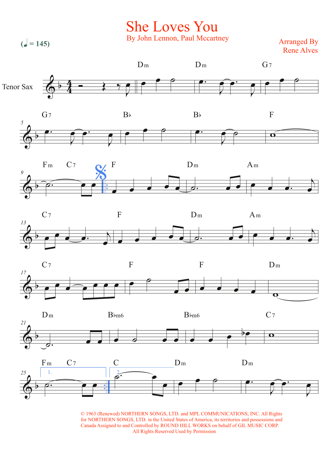 She Loves You (arr. Rene Alves)