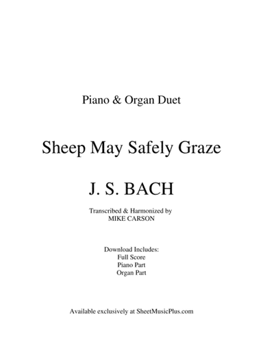 Sheep May Safely Graze (Piano and Organ Duet) (arr. Mike Carson)