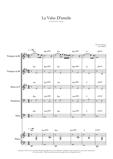 La Valse D'amelie (arr. SMMUS)