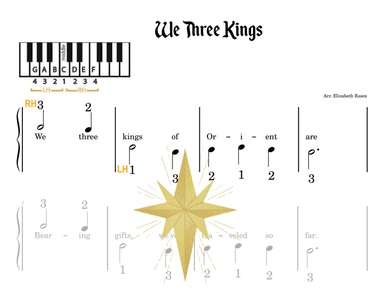 We Three Kings - Pre-staff Finger Number Notation on White Keys (arr. Elizabeth Essex)