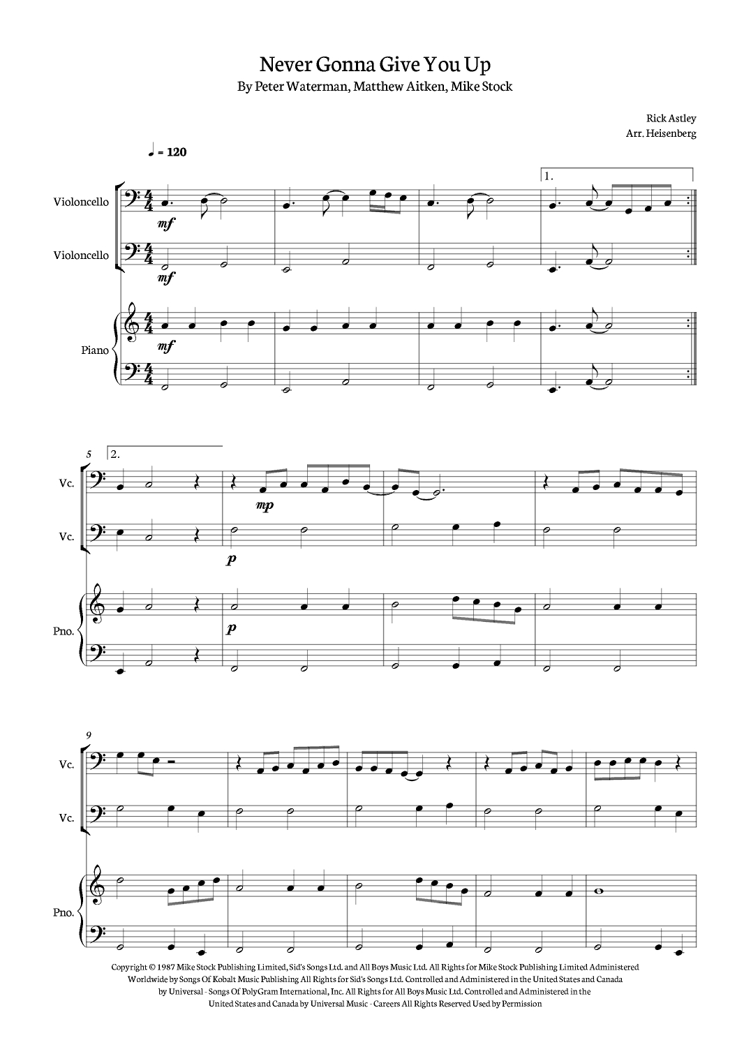 Never Gonna Give You Up (arr. Heisenberg)