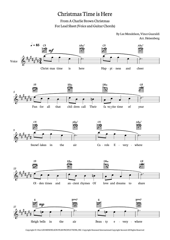 Christmas Time Is Here (arr. Heisenberg)
