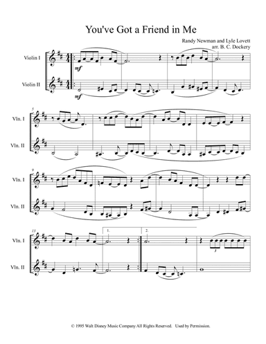 You've Got A Friend In Me (arr. B. C. Dockery)