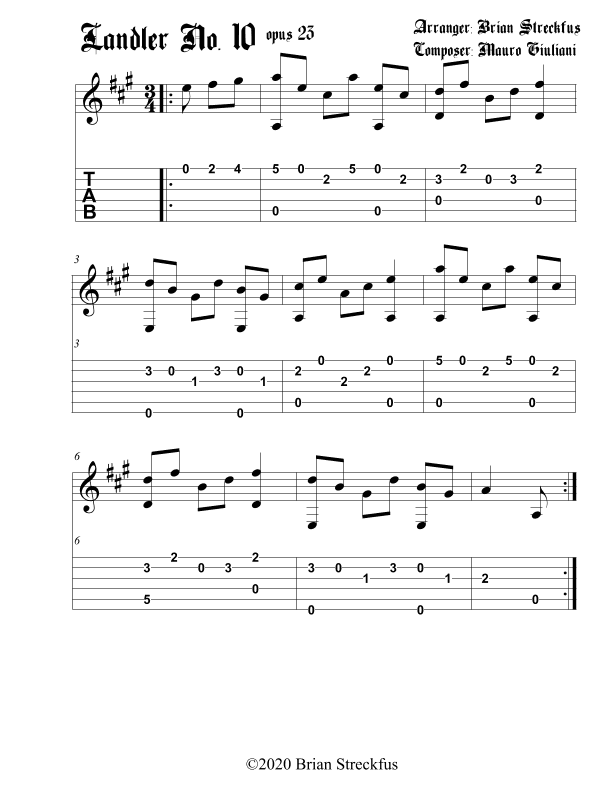 Ländler No. 10 (arr. Brian Streckfus)