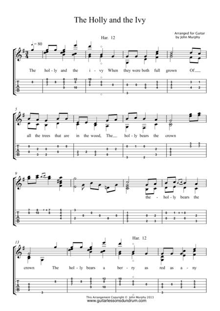The Holly and the Ivy Christmas carol (arr. John Murphy)