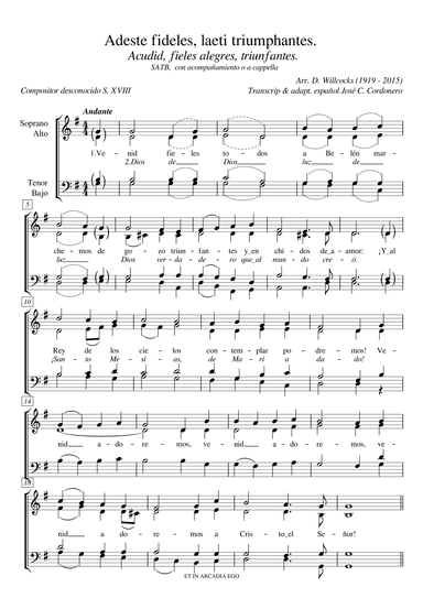 Venid fieles todos (O come all ye faithful) (arr. David Willcocks)