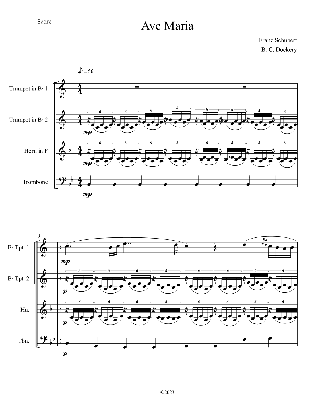 Ave Maria (Brass Quartet) (arr. B. C. Dockery)