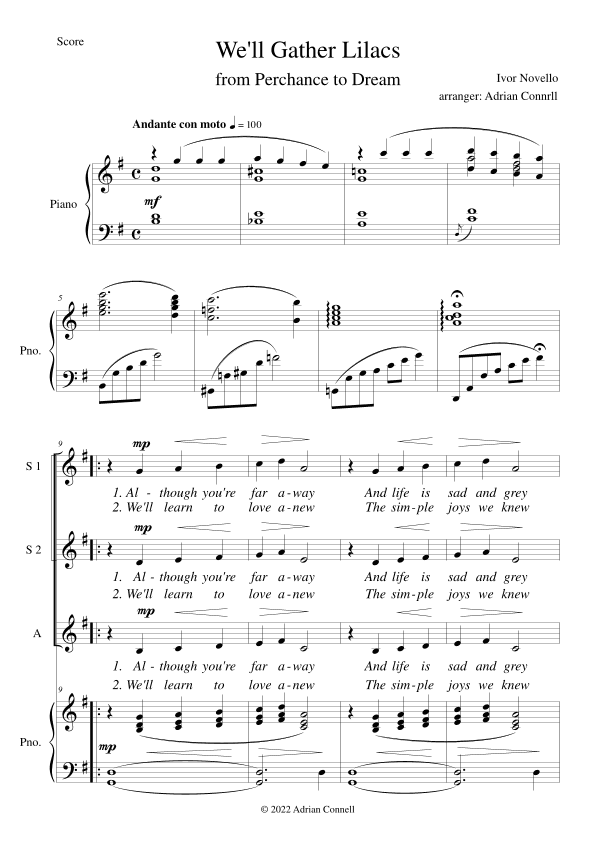 We'll Gather Lilacs (arr. Adrian Connell)