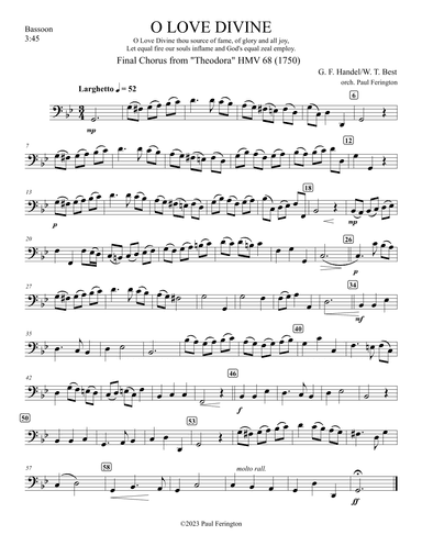 O LOVE DIVINE from THEODORA (1750) (arr. Paul Ferington)