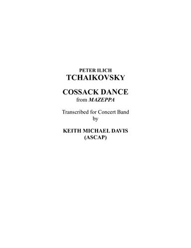 Cossack Dance (Hopak) (arr. Keith Michael Davis)