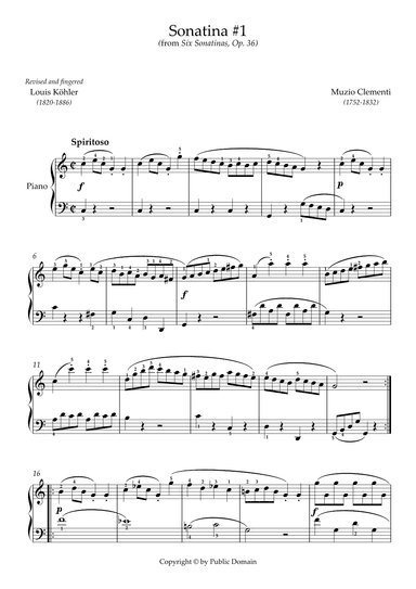 Sonatina Op. 36, nº 1 (arr. Louis Köhler)