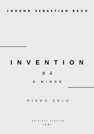 Invention No.4 in D Minor - Piano Solo (Original Version) (arr. César Madeira)