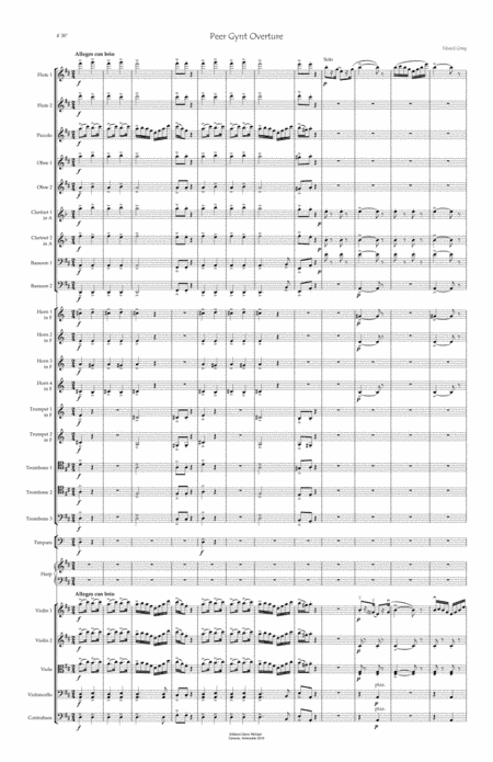 Peer Gynt Overture (arr. Editions Glenn Michael, Caracas, Venezuela)