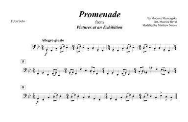 Promenade from Pictures at an Exhibition (Tuba solo) (arr. Matthew Nunes)