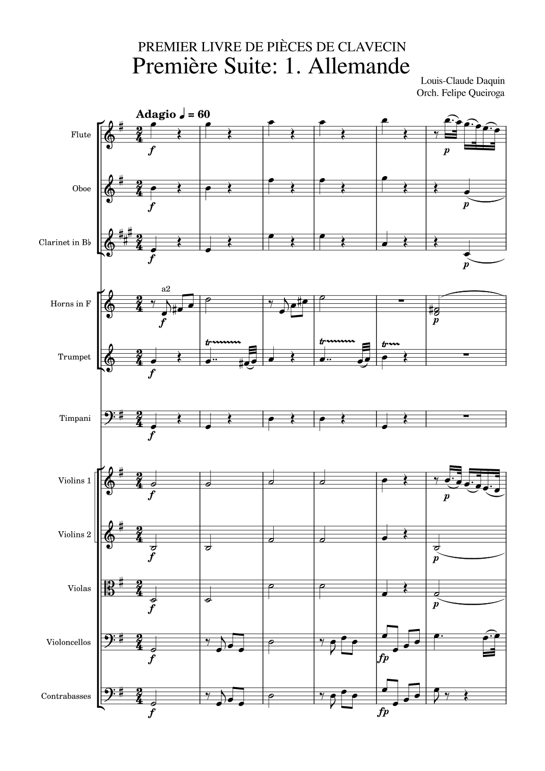 Allemande (Premier Livre de Pièces de Clavecin) (arr. Felipe Queiroga)