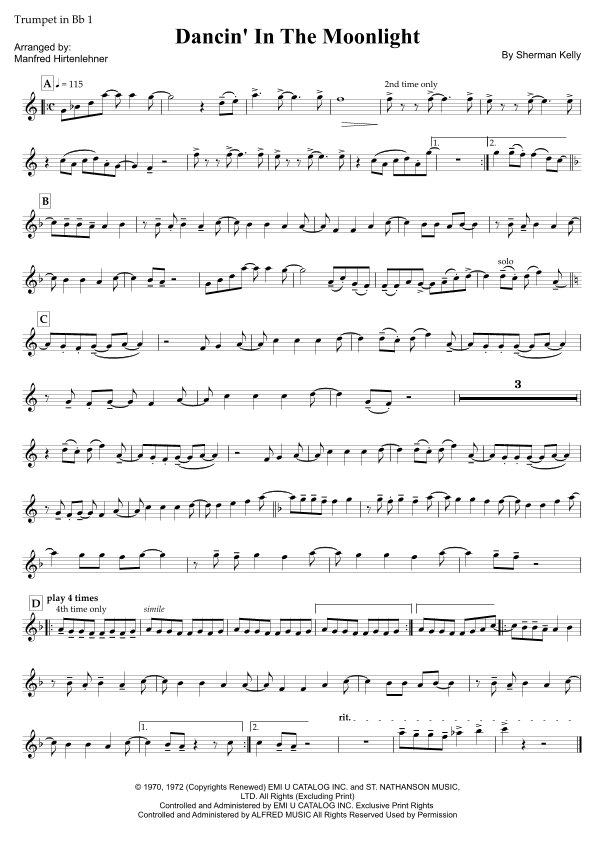 Dancin' In The Moonlight (arr. Manfred Hirtenlehner)
