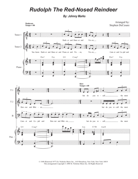 Rudolph The Red-nosed Reindeer (arr. Stephen DeCesare)