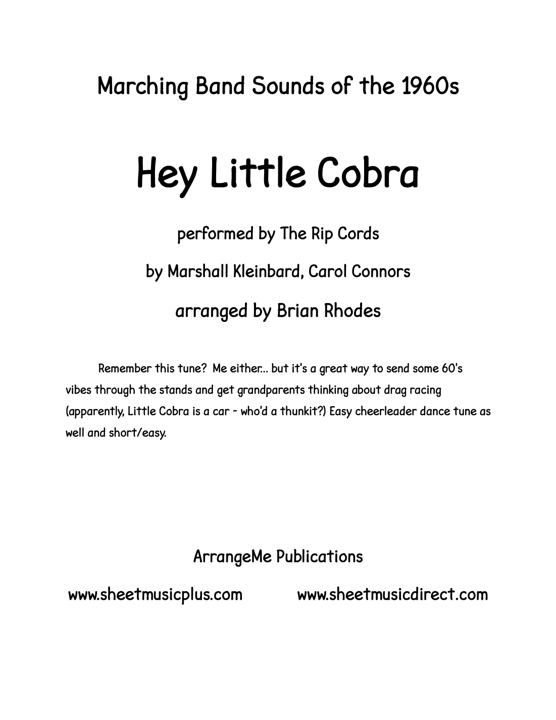 Hey Little Cobra (arr. Brian Rhodes)