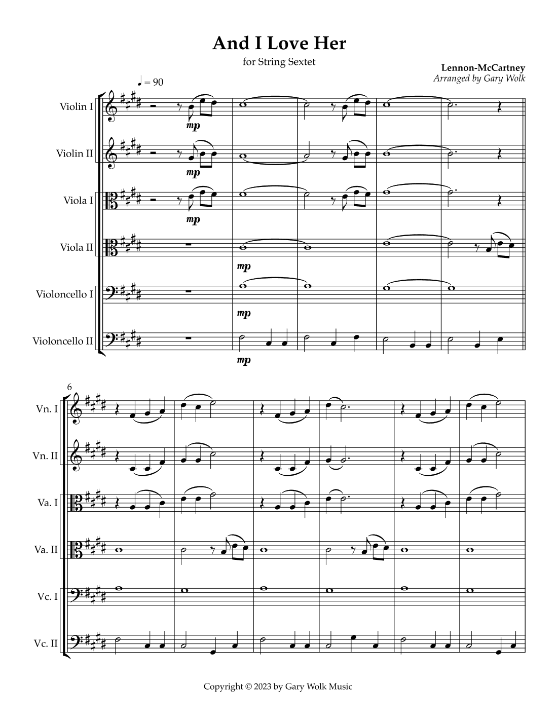 And I Love Her (arr. Gary Wolk)