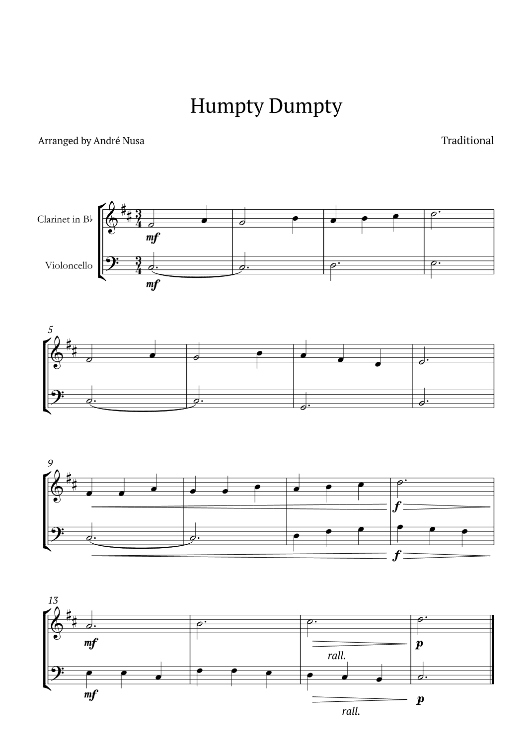 Humpty Dumpty (arr. André Nusa)