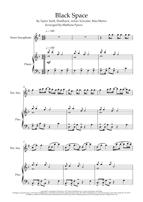 Blank Space (arr. Matthew pyeon)