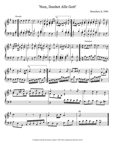 'Nun Danket Alle Gott' (arr. Mitch Boucher (b. 1994))
