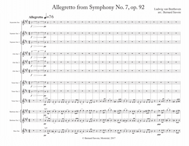 Allegretto from Symphony No. 7, op. 92 (arr. Bernard Savoie)