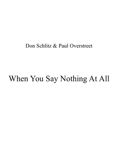 When You Say Nothin At All (arr. John Bass)
