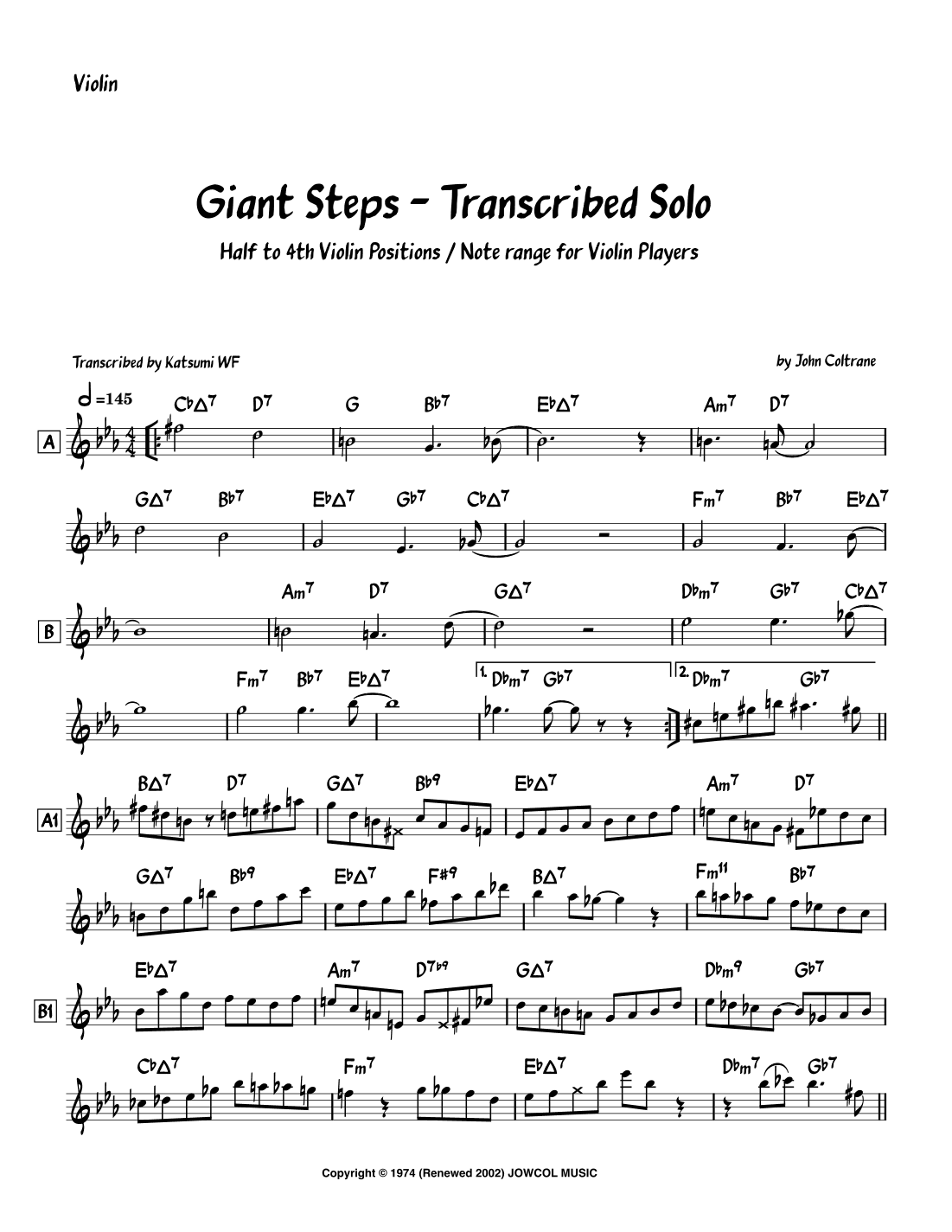 Giant Steps (arr. Katsumi WF)