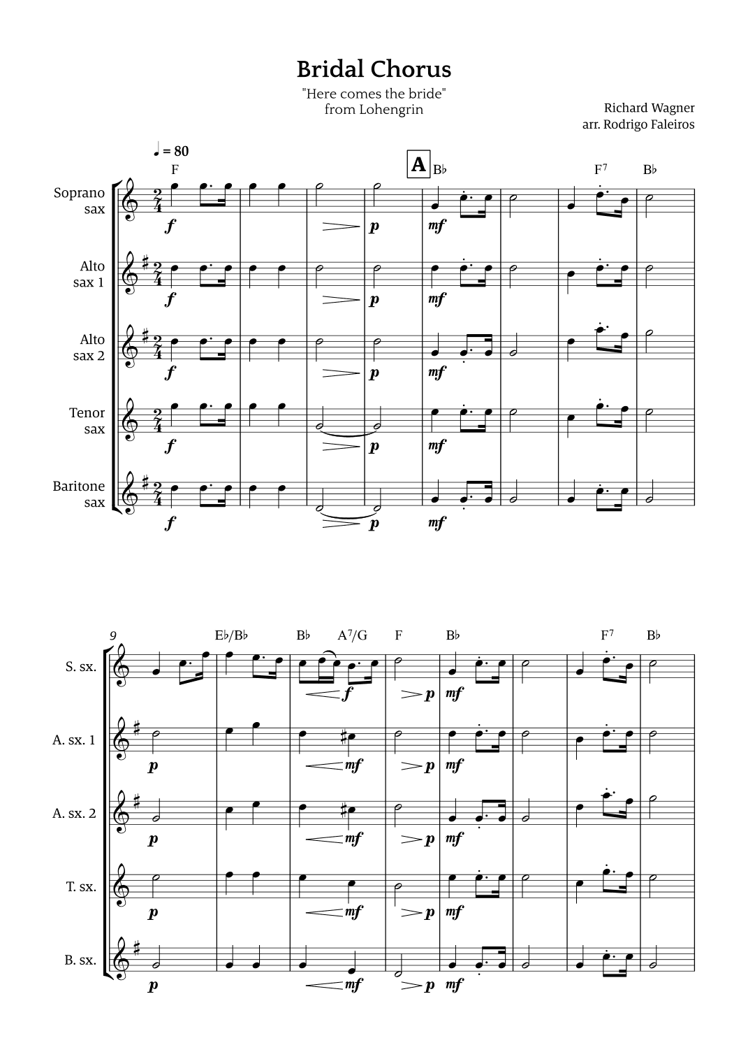 Bridal Chorus (Here Comes The Bride) (arr. Rodrigo Faleiros)