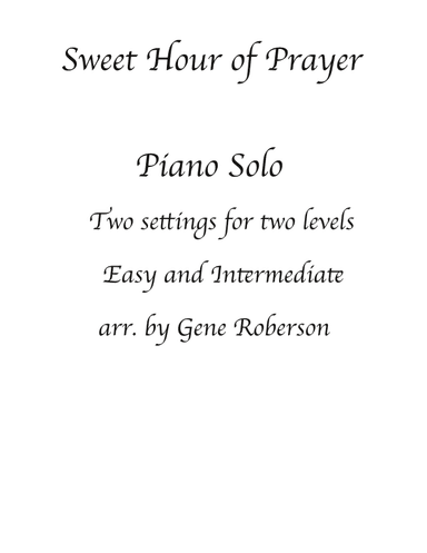Sweet Hour of Prayer (arr. Gene Roberson)