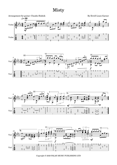 Misty (arr. Claudio Hodnik)
