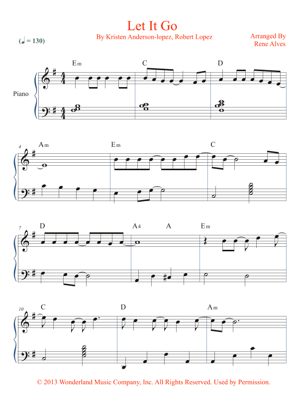 Let It Go (arr. Rene Alves)