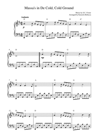 Massa's in De Cold, Cold Ground (arr. Kaiserin Rebecca)